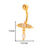 Stainless Steel Navel Button Jewelry Inlaid With Zircon Lace Cross For Women Electroplated