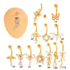 Stainless Steel Navel Button Jewelry Inlaid With Zircon Lace Cross For Women Electroplated