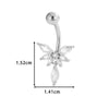 Stainless Steel Navel Button Jewelry Inlaid With Zircon Lace Cross For Women Electroplated