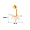 Stainless Steel Navel Button Jewelry Inlaid With Zircon Lace Cross For Women Electroplated