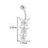 Stainless Steel Navel Button Jewelry Inlaid With Zircon Lace Cross For Women Electroplated