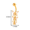 Stainless Steel Navel Button Jewelry Inlaid With Zircon Lace Cross For Women Electroplated