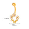 Stainless Steel Navel Button Jewelry Inlaid With Zircon Lace Cross For Women Electroplated