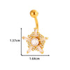 Stainless Steel Navel Button Jewelry Inlaid With Zircon Lace Cross For Women Electroplated