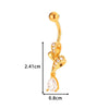 Stainless Steel Navel Button Jewelry Inlaid With Zircon Lace Cross For Women Electroplated