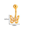 Stainless Steel Navel Button Jewelry Inlaid With Zircon Lace Cross For Women Electroplated