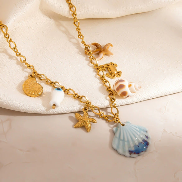 Stainless Steel Necklace Animal Style Ushaped Star Shaped Zodiac Electroplated