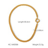 Stainless Steel Necklace Cuban Chain Snake Bone Chain Twist Chain Cross Chain Geometric Electroplated Women's