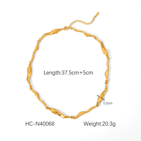 Stainless Steel Necklace Cuban Chain Snake Bone Chain Twist Chain Cross Chain Geometric Electroplated Women's