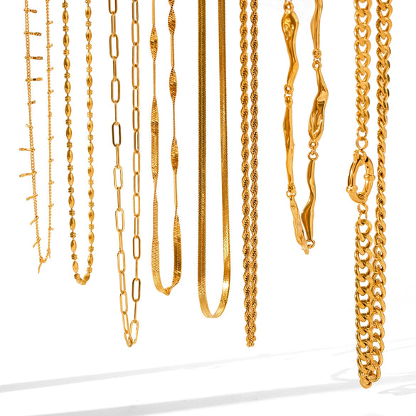 Stainless Steel Necklace Cuban Chain Snake Bone Chain Twist Chain Cross Chain Geometric Electroplated Women's