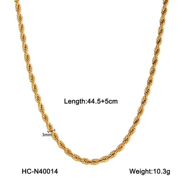Stainless Steel Necklace Cuban Chain Snake Bone Chain Twist Chain Cross Chain Geometric Electroplated Women's