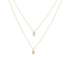 Stainless Steel Necklace Inlaid With Water Drops Zircon Geometric Style Electroplated For Women