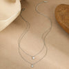 Stainless Steel Necklace Inlaid With Water Drops Zircon Geometric Style Electroplated For Women