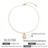 Stainless Steel Necklace With Animal Zodiac U Shaped Pendant Electroplated Handmade