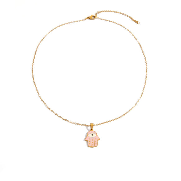Stainless Steel Necklace With Animal Zodiac U Shaped Pendant Electroplated Handmade