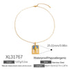 Stainless Steel Necklace With Animal Zodiac U Shaped Pendant Electroplated Handmade