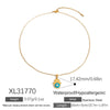 Stainless Steel Necklace With Animal Zodiac U Shaped Pendant Electroplated Handmade
