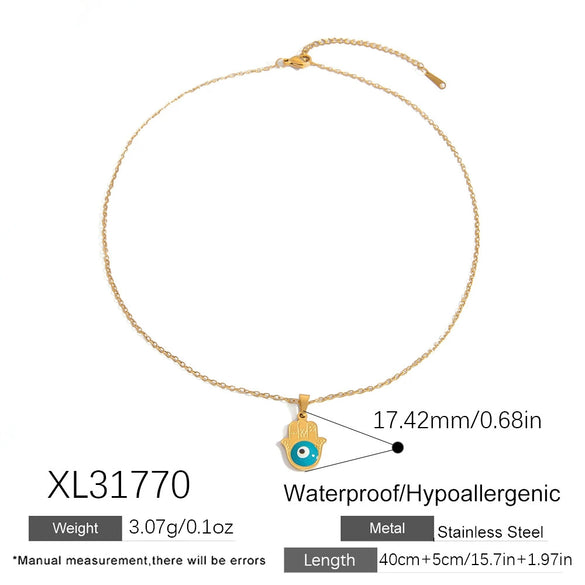 Stainless Steel Necklace With Animal Zodiac U Shaped Pendant Electroplated Handmade