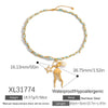 Stainless Steel Necklace With Colorful Rope Weaving Exaggerated Marine Life Pendant Animal Zodiac Flower Leaf U Shaped Star Design Electroplated