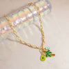 Stainless Steel Necklace With Colorful Rope Weaving Exaggerated Marine Life Pendant Animal Zodiac Flower Leaf U Shaped Star Design Electroplated