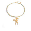 Stainless Steel Necklace With Colorful Rope Weaving Exaggerated Marine Life Pendant Animal Zodiac Flower Leaf U Shaped Star Design Electroplated