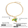 Stainless Steel Necklace With Colorful Rope Weaving Exaggerated Marine Life Pendant Animal Zodiac Flower Leaf U Shaped Star Design Electroplated