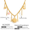 Stainless Steel Necklace With Star And Moon Pendant Electroplated Stacking Style For Women