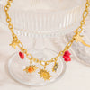 Stainless Steel Necklace With Star And Moon Pendant Electroplated Stacking Style For Women