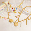 Stainless Steel Necklace With Star And Moon Pendant Electroplated Stacking Style For Women