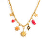 Stainless Steel Necklace With Star And Moon Pendant Electroplated Stacking Style For Women