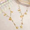 Stainless Steel Necklace Yshaped Bead Chain Light Luxury Style With Star Animal Zodiac Pattern Electroplated For Women