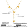 Stainless Steel Necklace Yshaped Bead Chain Light Luxury Style With Star Animal Zodiac Pattern Electroplated For Women