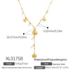 Stainless Steel Necklace Yshaped Bead Chain Light Luxury Style With Star Animal Zodiac Pattern Electroplated For Women