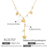 Stainless Steel Necklace Yshaped Bead Chain Light Luxury Style With Star Animal Zodiac Pattern Electroplated For Women
