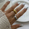Stainless Steel Niche Exaggerated Ring Electroplated