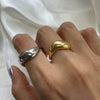 Stainless Steel Niche Exaggerated Ring Electroplated