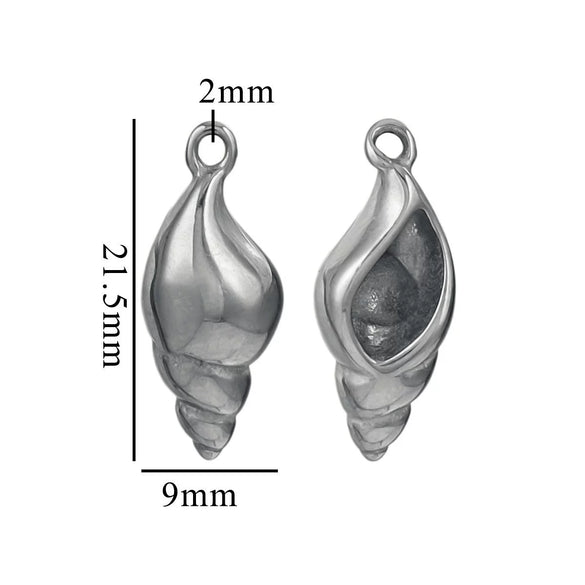 Stainless Steel Niche Style 3D Conch Shell Pendant Jewelry Accessories With 18K Electroplating