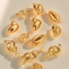 Stainless Steel Niche Style 3D Conch Shell Pendant Jewelry Accessories With 18K Electroplating
