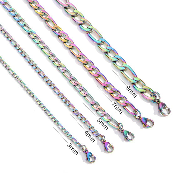 Stainless Steel Nk Chain Cuban Necklace With Geometric Style And Vacuum Colorpreserving Electroplating