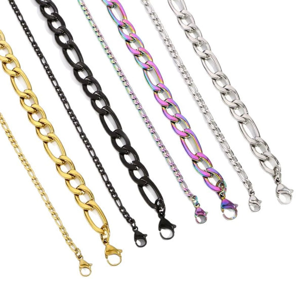 Stainless Steel Nk Chain Cuban Necklace With Geometric Style And Vacuum Colorpreserving Electroplating