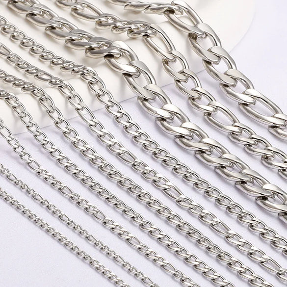 Stainless Steel NK Chain Gold Jewelry Chain DIY Accessories Necklace Bracelet Fashion Cuban Chain Hip Hop Popular Accessories