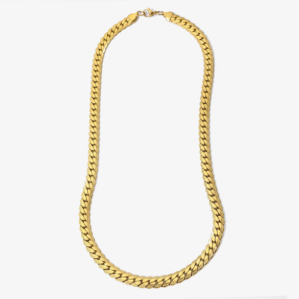 Stainless Steel Nk Embossed Geometric Necklace Unisex Electroplated