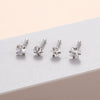 Stainless Steel Nose Nail Love Fivepointed Star Square Round Geometric Inlaid Zircon Puncture Jewelry For Women
