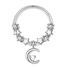 Stainless Steel Nose Ring Jewelry With Zircon Electroplated Star And Crown Pattern