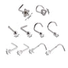 Stainless Steel Nose Ring With Sshaped Lshaped Heart Moon Hollow And Other Shapes Rose Gold Electroplated