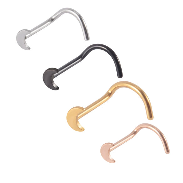 Stainless Steel Nose Ring With Sshaped Lshaped Heart Moon Hollow And Other Shapes Rose Gold Electroplated