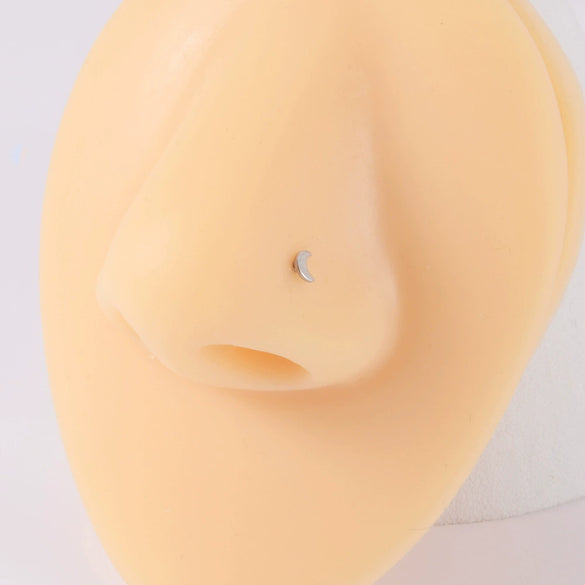 Stainless Steel Nose Ring With Sshaped Lshaped Heart Moon Hollow And Other Shapes Rose Gold Electroplated