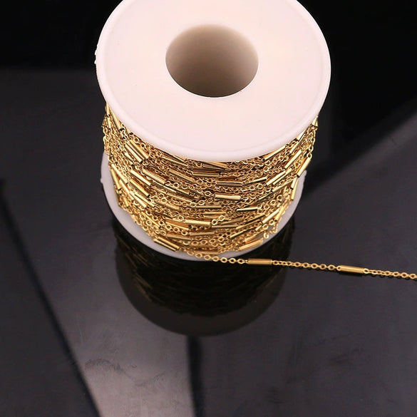 Stainless Steel O Shaped Chain Necklace Diy Accessories Handmade Jewelry With Electroplating Treatment
