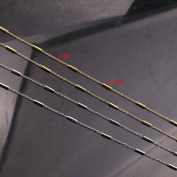 Stainless Steel O Shaped Chain Necklace Diy Accessories Handmade Jewelry With Electroplating Treatment