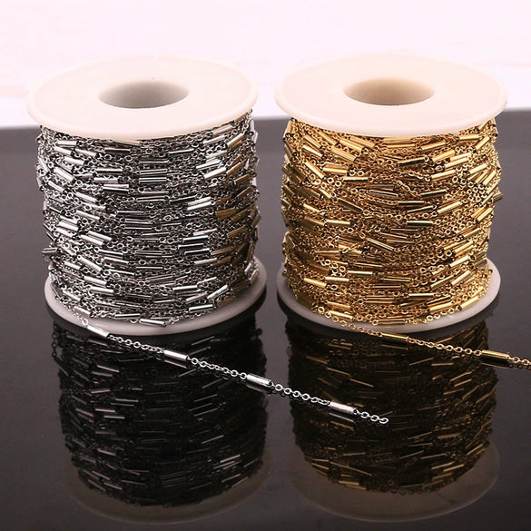 Stainless Steel O Shaped Chain Necklace Diy Accessories Handmade Jewelry With Electroplating Treatment